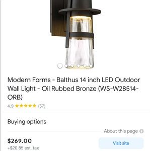 NWT Modern Form LED outdoor wall Sconce